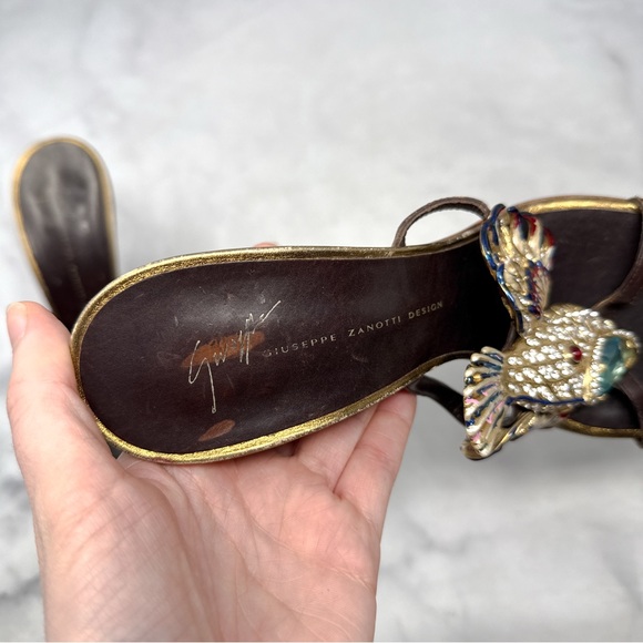 Giuseppe Zanotti Vintage Y2K Iconic Lionfish Embellished Sandal Heels Rare 38 - Picture 11 of 16